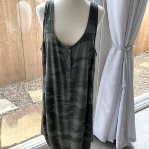 Splendid Green Camo Tank Dress Size L